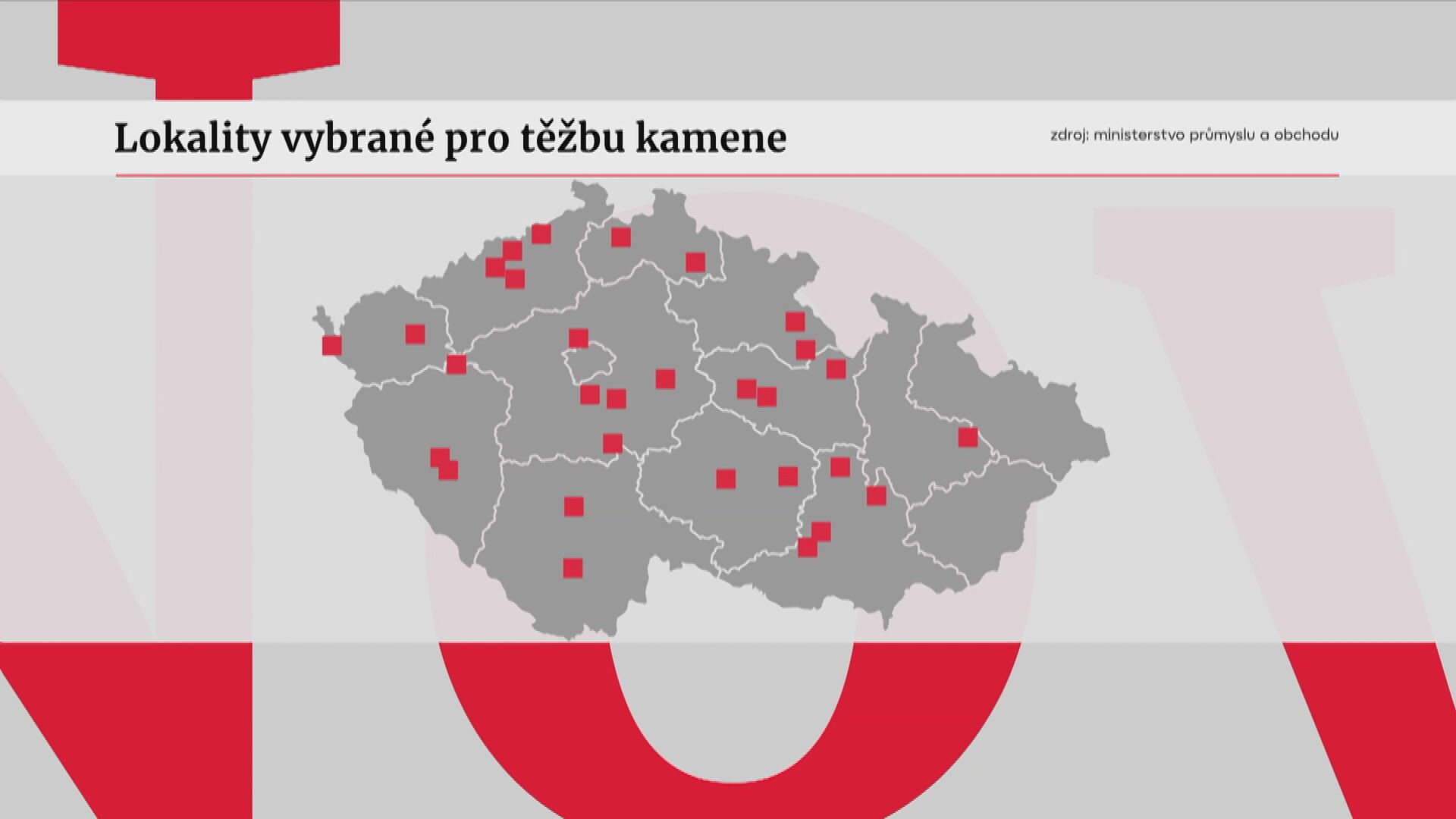Lokality vybrané pro těžbu kamene