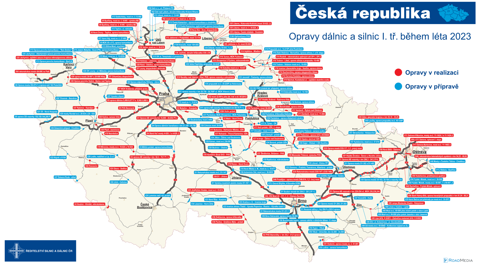 Mapa uzavírek
