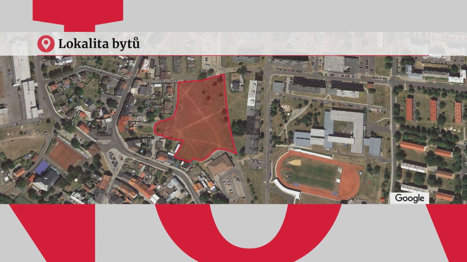 Místo v Ostrově, kde mají vzniknout nové byty