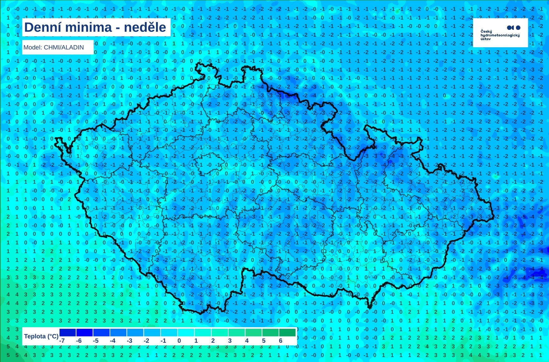 Denní minima na neděli, 3. 10. 2024