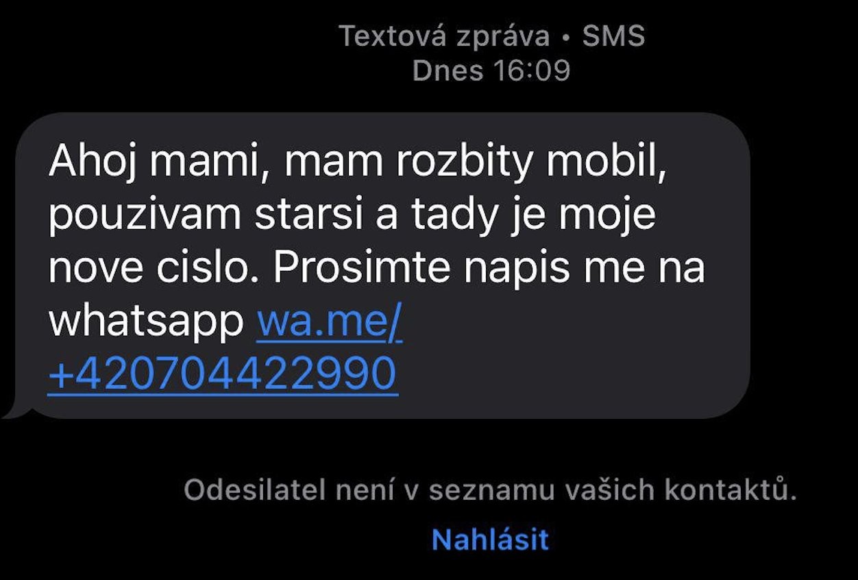 Podvodná SMS zpráva
