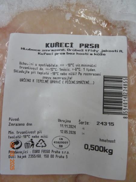Závadné kuřecí maso