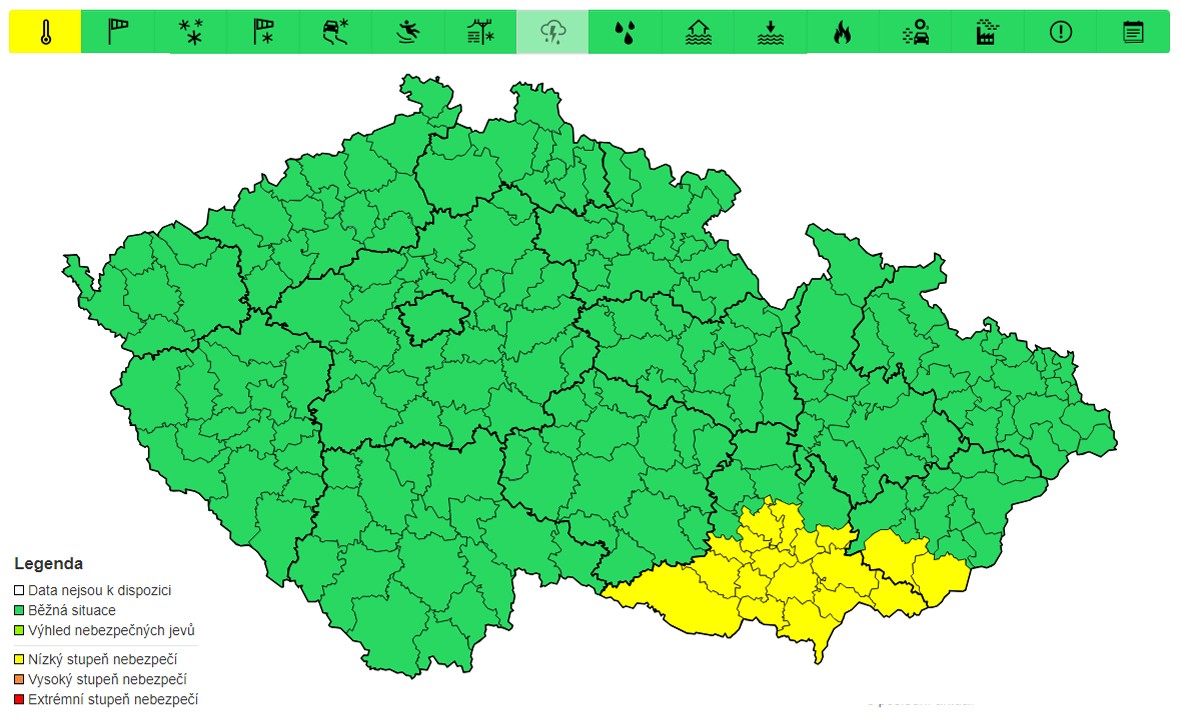 Výstraha před vysokými teplotami, 28. 8. – 30. 8.