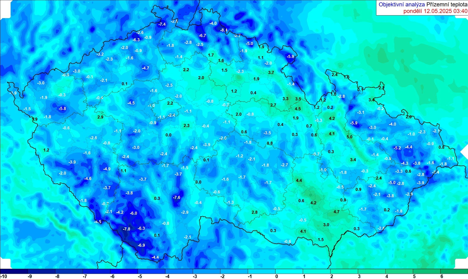 Ranní minima 12.05.2025