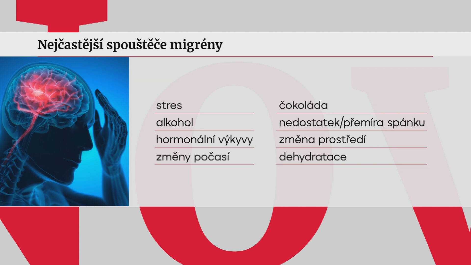 Nejčastější spouštěče migrény