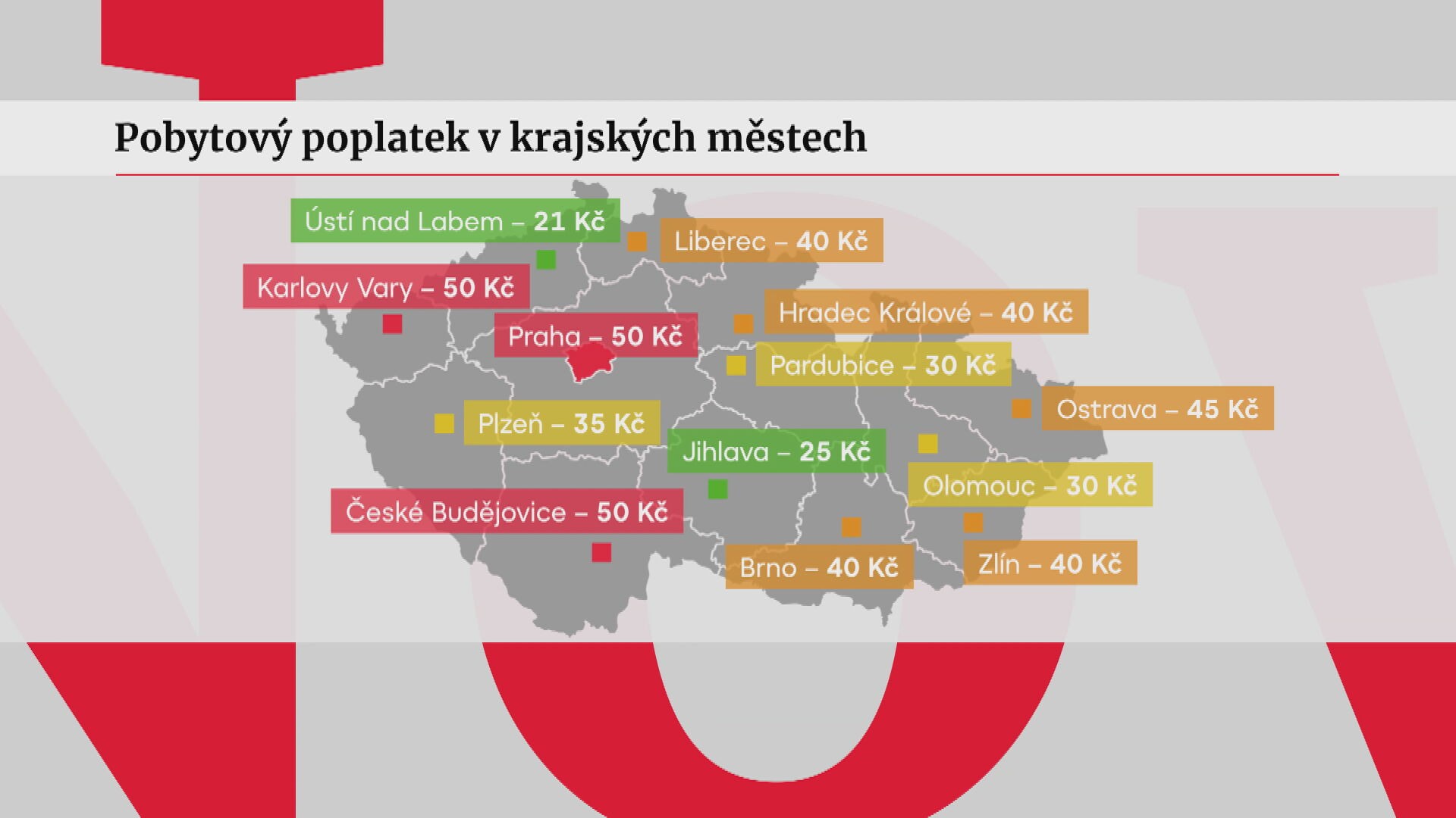 Pobytový poplatek v krajských městech