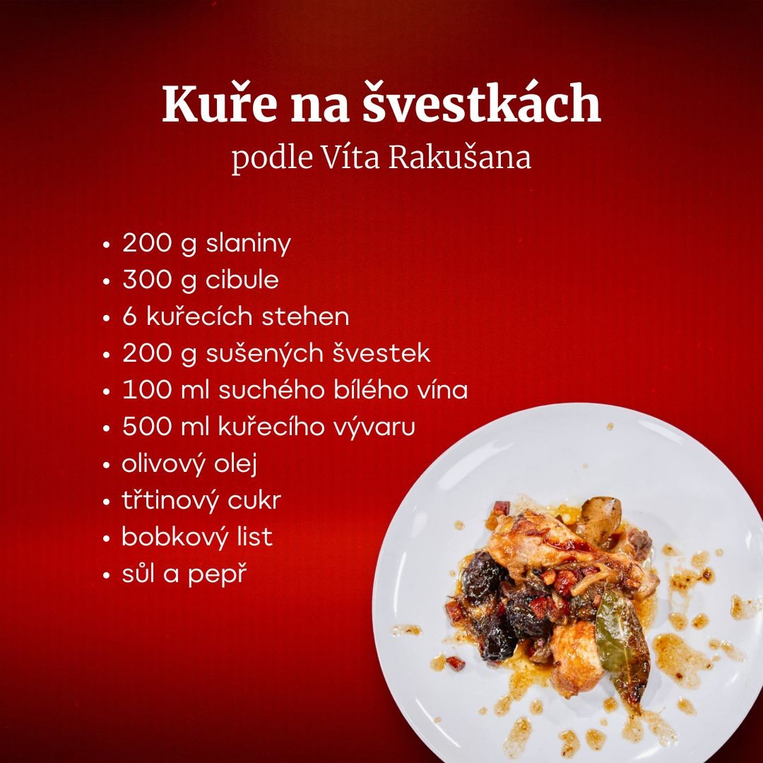 Suroviny na přípravu Kuře na švestkách podle Víta Rakušana