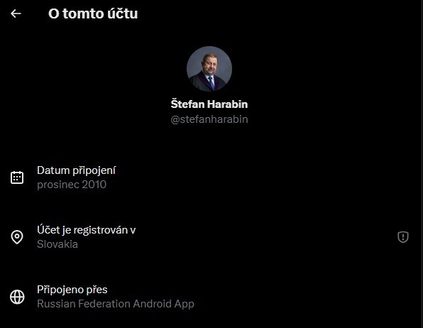Účet Štefana Harabina