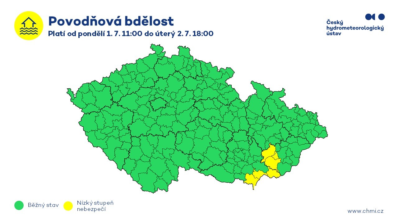 Povodňová bdělost, 1. 7. a 2.7