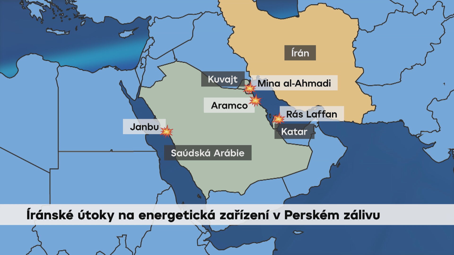 Íránské útoky na energetická zařízení v Perském zálivu