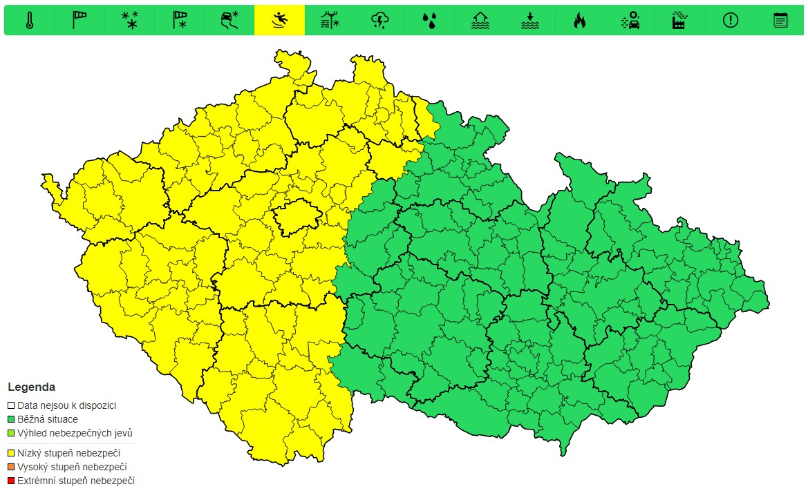 Výstraha před ledovkou, 14. 1. a 15. 1.