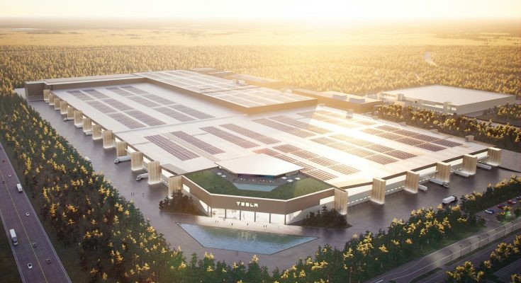Takhle mí vypadat Gigafactory Tesly u Berlína