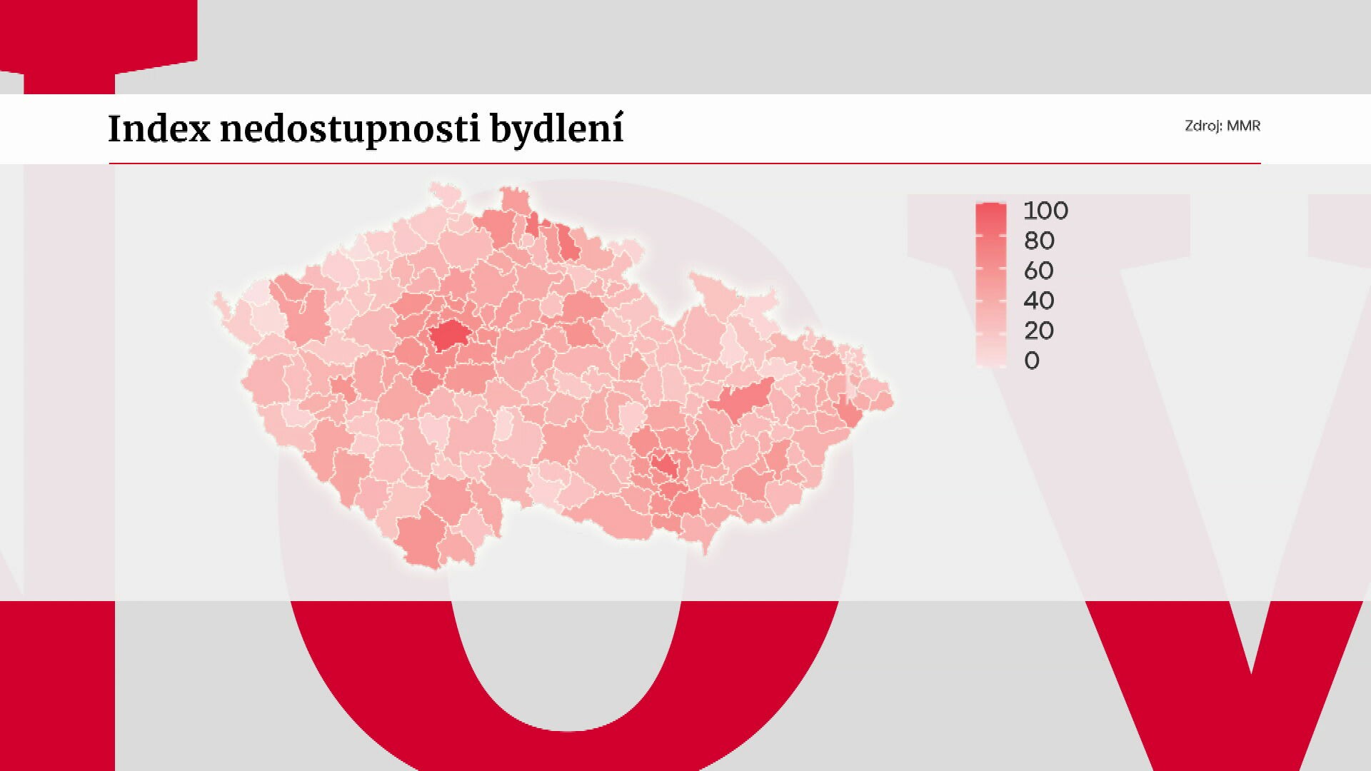 Sociálně vyloučené lokality mapa červená