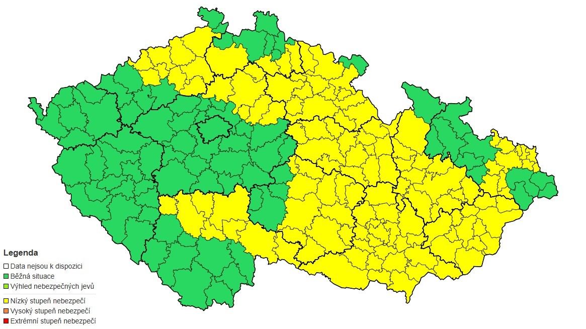 Výstraha před náledím, 31. 12. 2024 a 1. 1. 2025