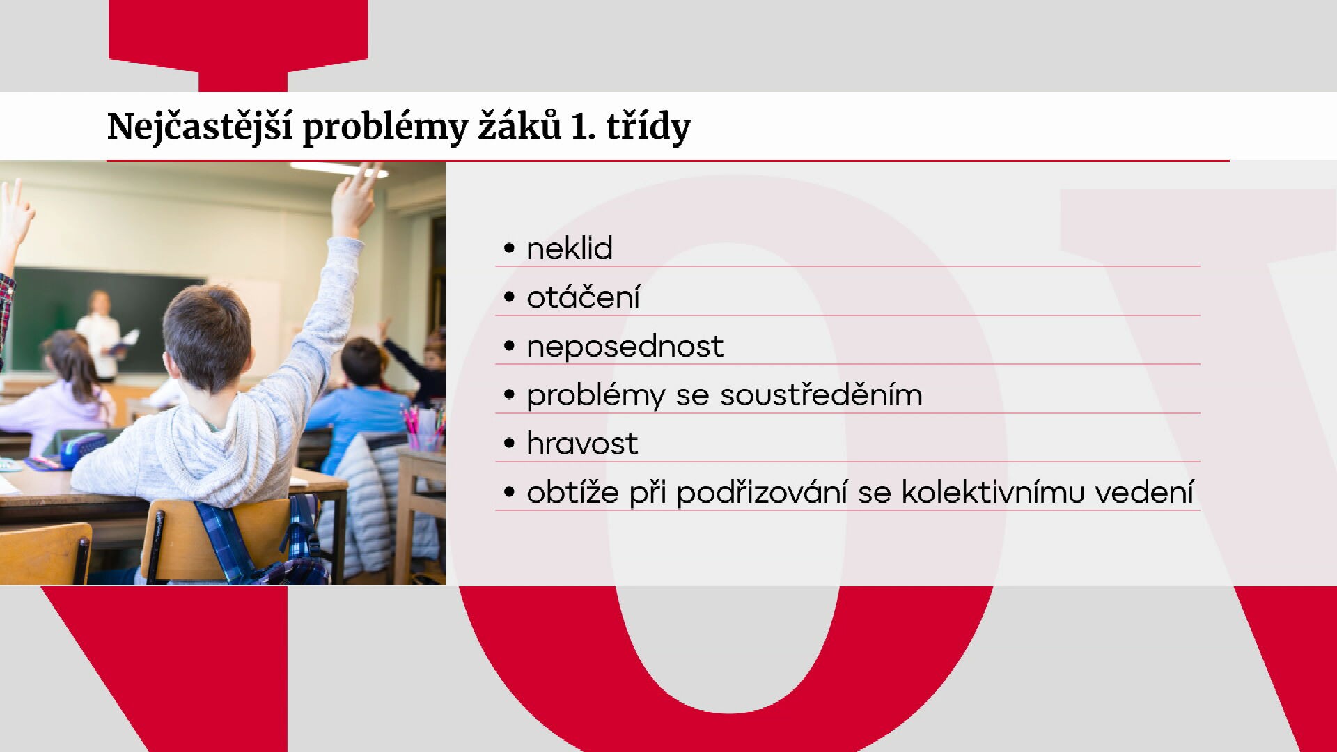 Nejčastější problémy žáků 1. třídy