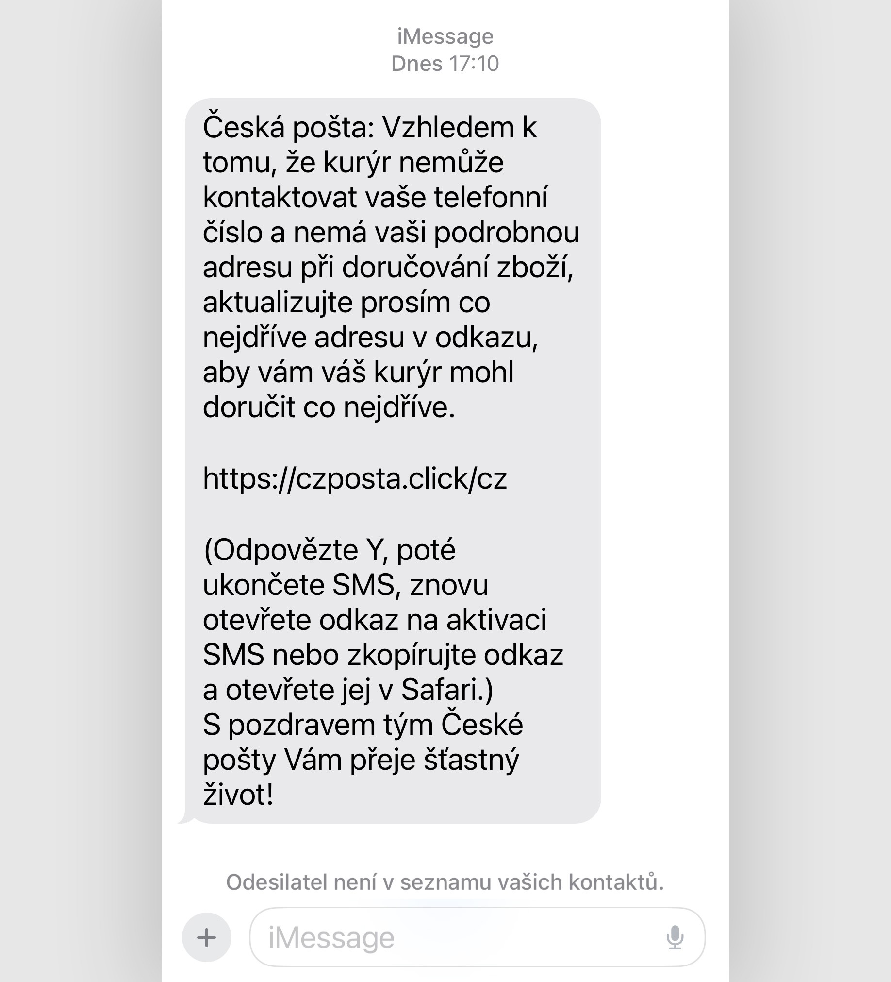 Podvodná SMS