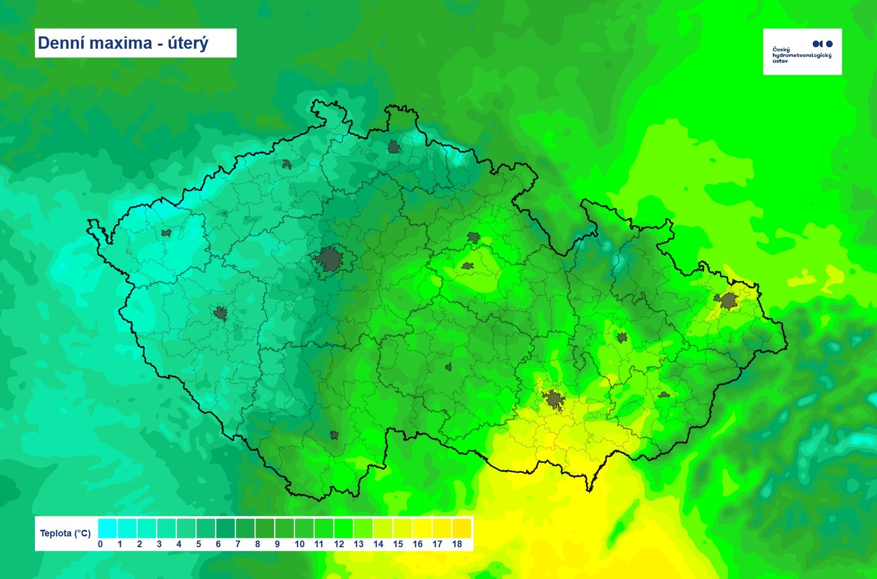 Denní maxima - úterý