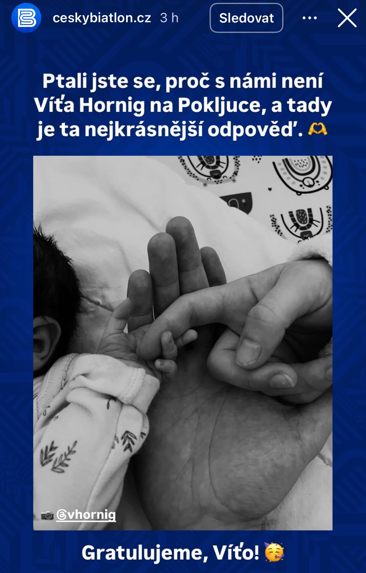 Hornig se stal otcem