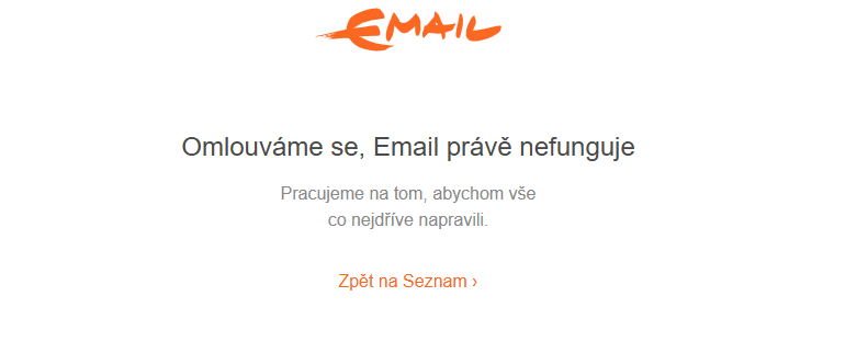 Seznam Email.cz má výpadek
