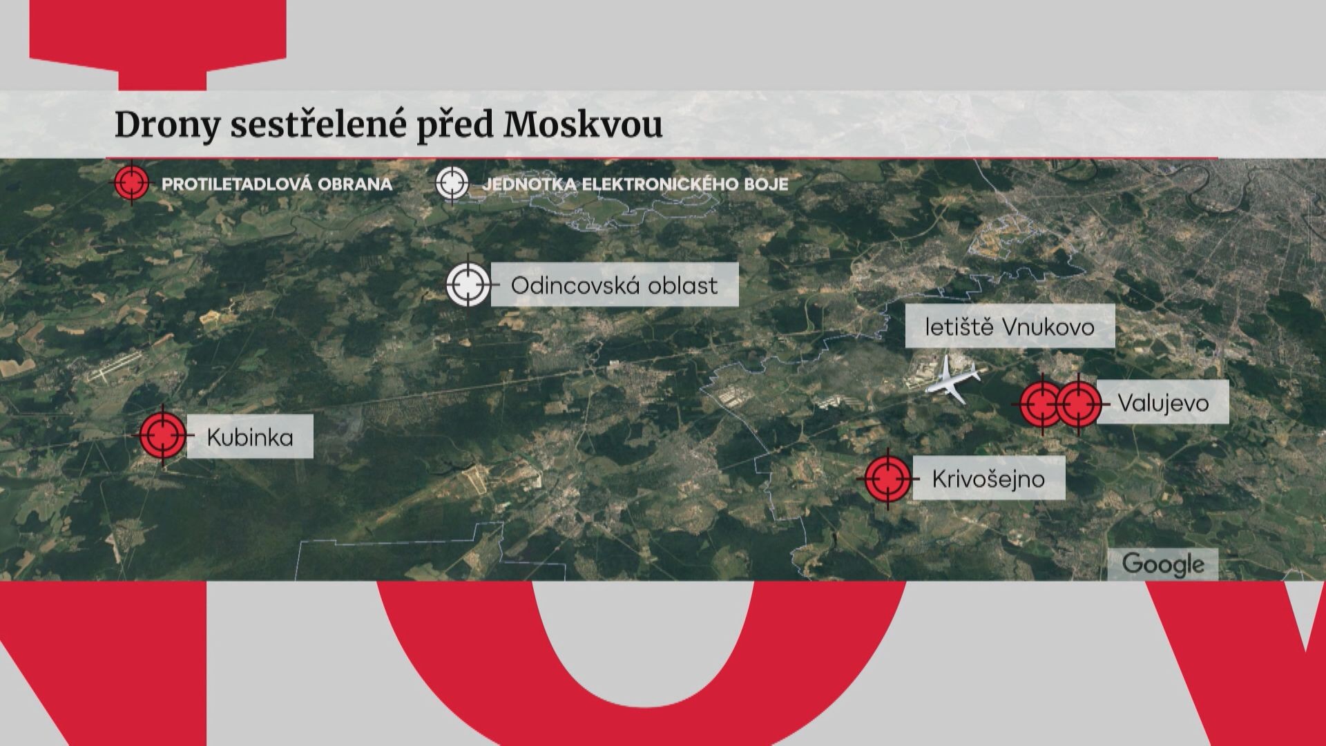 Drony sestřelené před Moskvou