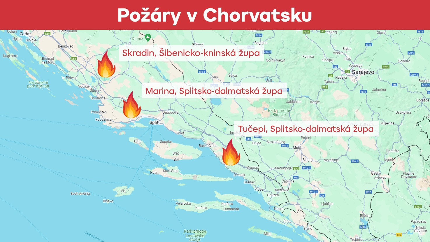 Požáry v Chorvatsku